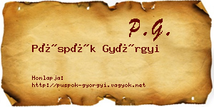 Püspök Györgyi névjegykártya